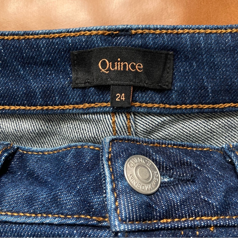 Quince Bella Stretch Relaxed Straight Jeans Stormy Blue Wash US 24 Sustainable - Picture 4 of 10